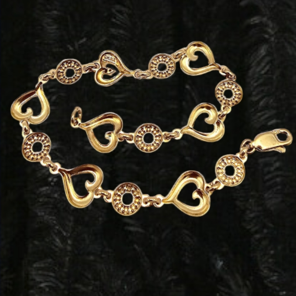 Diamonds Gold Over Sterling Silver Tennis Bracelet 4.2 G Bracelet 7" - Picture 2 of 2